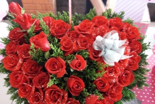 Giỏ Trái Tim Sinh Nhật Hoa hồng Đỏ102